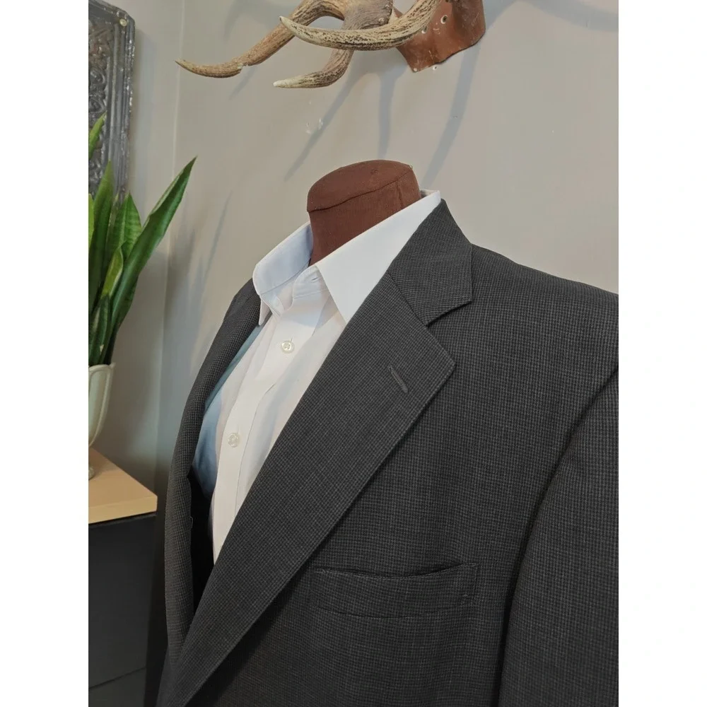 Brooks Brothers BrooksEase Mens Sports Coat 44L Gray Made in USA 2 Button Blazer